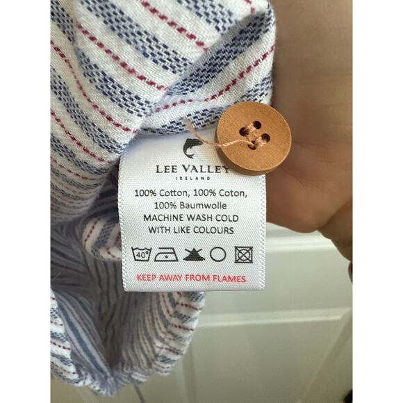 Lee Valley Ireland Men's Long Sleeve, Stripe, 100% Cotton Night Sleep Shirt - Picture 3 of 7